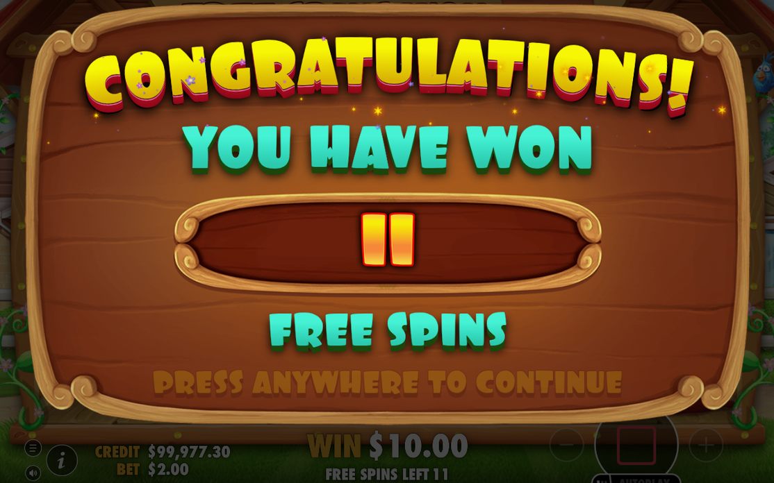 3x3-rutnätet som visar antalet free spins