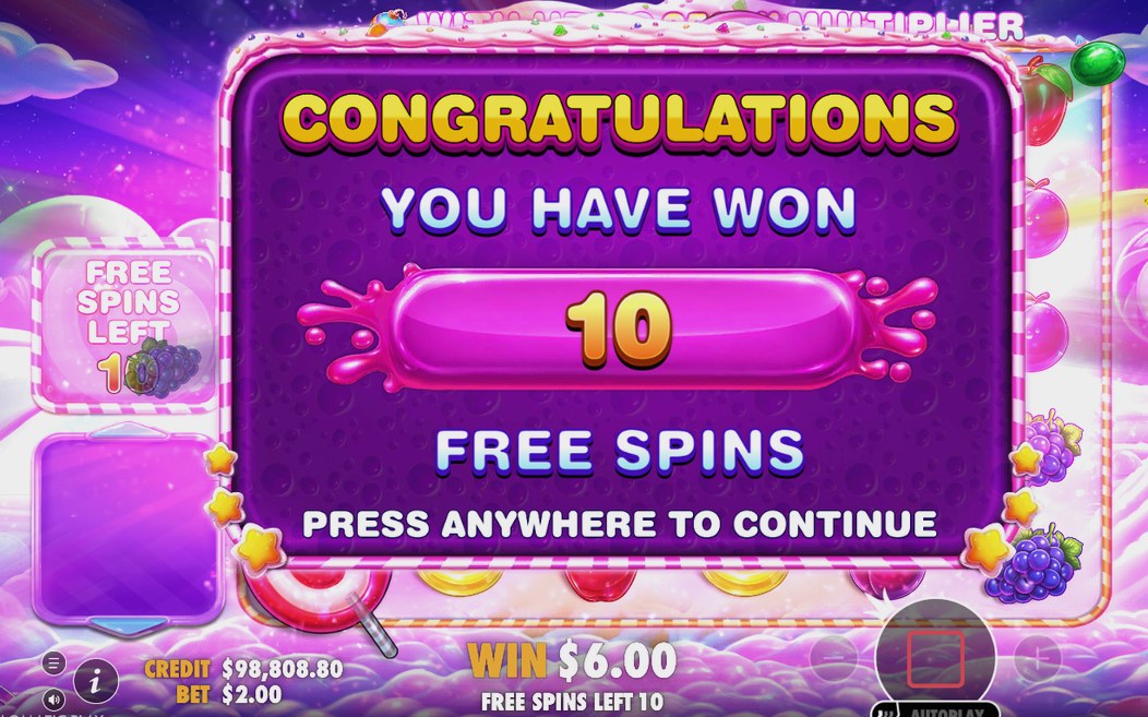 Free Spins-läget med antalet gratisspinn kvar i rundan